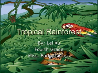 Tropical Rainforest By: Lei Xu Fourth Grade Miss. Earley's class 