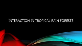 INTERACTION IN TROPICAL RAIN FORESTS
 