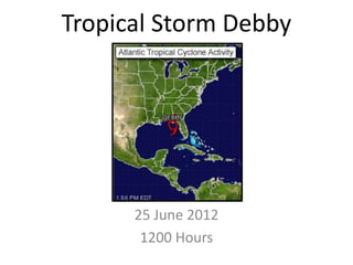 Tropical Storm Debby




      25 June 2012
       1200 Hours
 