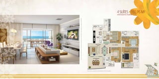 4 SUÍTES - 155,95 M²
                                                                                                                                                                                                                                                                                                                                                              APARTAMENTO PADRãO




                                                                     * “Kit gourmet” é opcional e vendido separadamente. Sua aquisição não está compreendida no preço da unidade. Confira o “kit gourmet” disponível para sua unidade no memorial descritivo.
                                                                                                                                                                                                                                                                                                               *




Perspectiva ilustrada do Living do apartamento padrão de 4 suítes.




                                                                                                                                                                                                                                                                Ilustração artística do apartamento de 4 suítes opção padrão - 155,95 m² de área privativa.
 