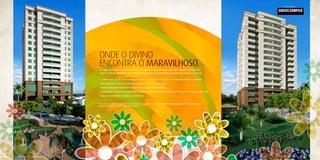 Projeto arquitetônico:




                                                                                                                                                                                                              ARQUITETOS ASSOCIADOS S/C




                                                          ONDE O DIVINO
                                                          ENcONTRA O MARAVILHOSO.
                                                          Um lugar para sentir as cores e os cheiros da natureza. Ter mais tempo para você. Desacelerar sem abrir
                                                          mão do conforto. Tropicália. Um Odebrecht Realizações especialmente projetado para iluminar a sua vida.

                                                          • 3 suítes com 113,77 m² e varanda gourmet * e 4 suítes com 155,95 m² e 2 varandas, sendo 1 gourmet*
                                                          • Área total de 32.780 m² de terreno, sendo 11.000 m² de área verde
                                                          • Projeto paisagístico integrado voltado para o lazer e a convivência
                                                          • Condomínio localizado em terreno a 34 metros acima do mar com vista para o Parque de Pituaçu e para o mar
                                                          • Vagas para visitantes cobertas e descobertas


                                                         *Kit gourmet” é opcional e vendido separadamente. Sua aquisição não está compreendida no preço da unidade. Confira o “kit gourmet”
                                                         disponível para sua unidade no memorial descritivo.




Perspectiva ilustrada da Fachada da torre de 3 suítes.                                                                                                                                        Perspectiva ilustrada da Fachada da torre de 4 suítes.
 