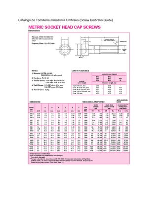  

Catálogo de Tornillería milimétrica Umbrako (Screw Umbrako Guide)

 

 