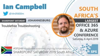 Ian Campbell
Troublefree Troubleshooting
@i4n0fd00m
 