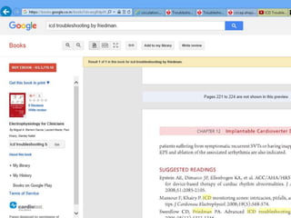 TROUBLE SHOOTING OF ICD & CRT
 