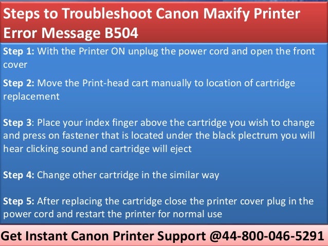 support code b504 canon printer