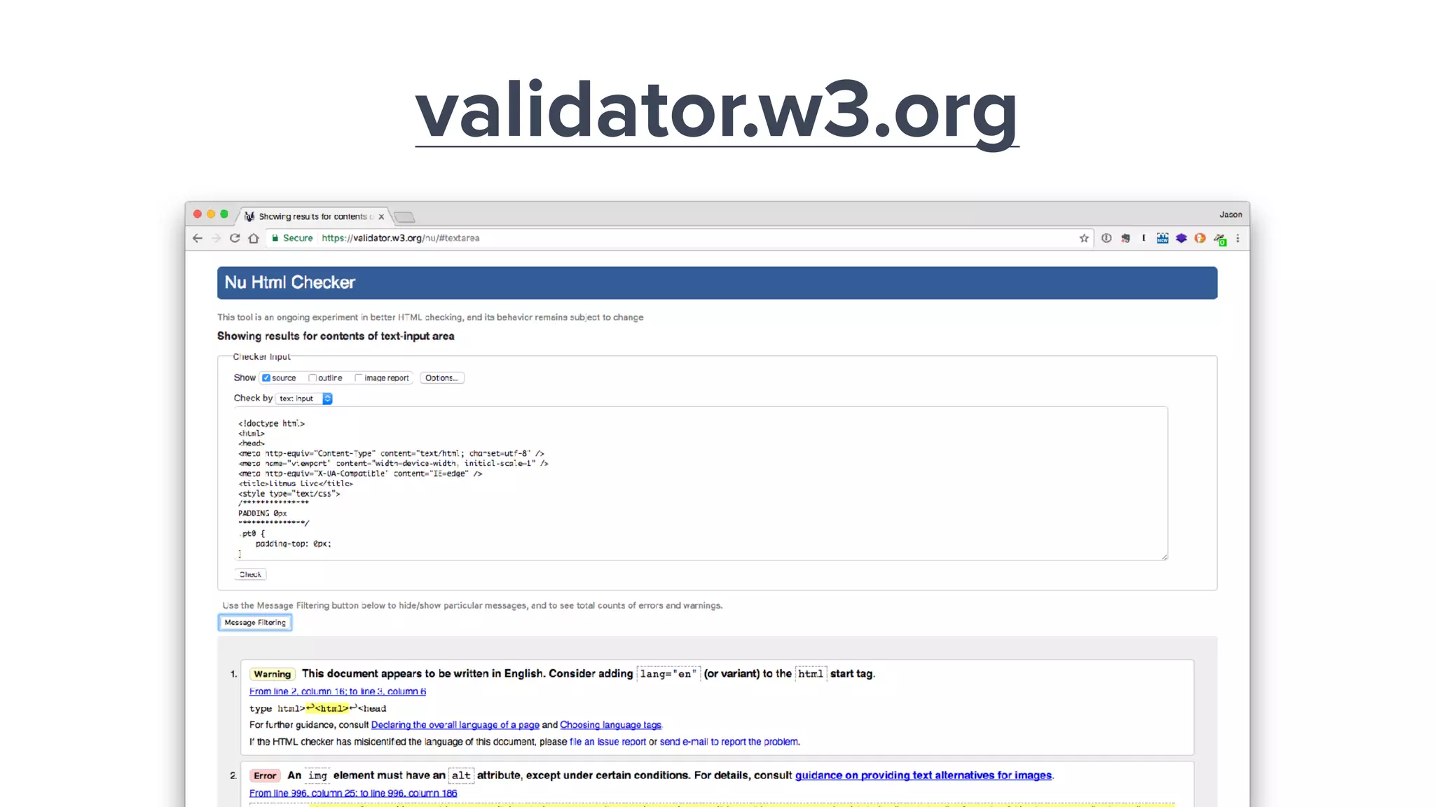 validator.w3.org
 
