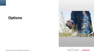 Options
Insert Picture Here

71Copyright © 2013, Oracle and/or its affiliates. All rights reserved.

 