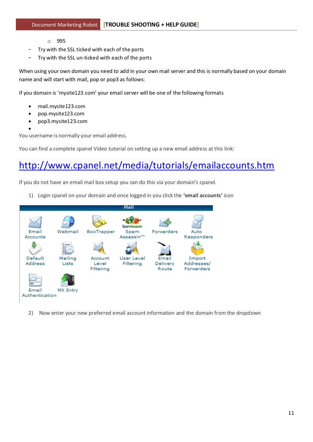 Troubleshooting guide