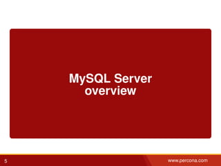 MySQL Server
overview
5 www.percona.com
 