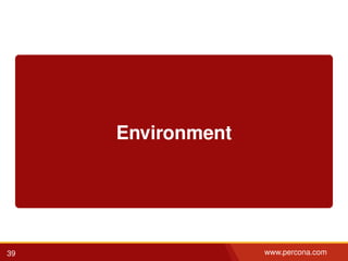 Environment
39 www.percona.com
 