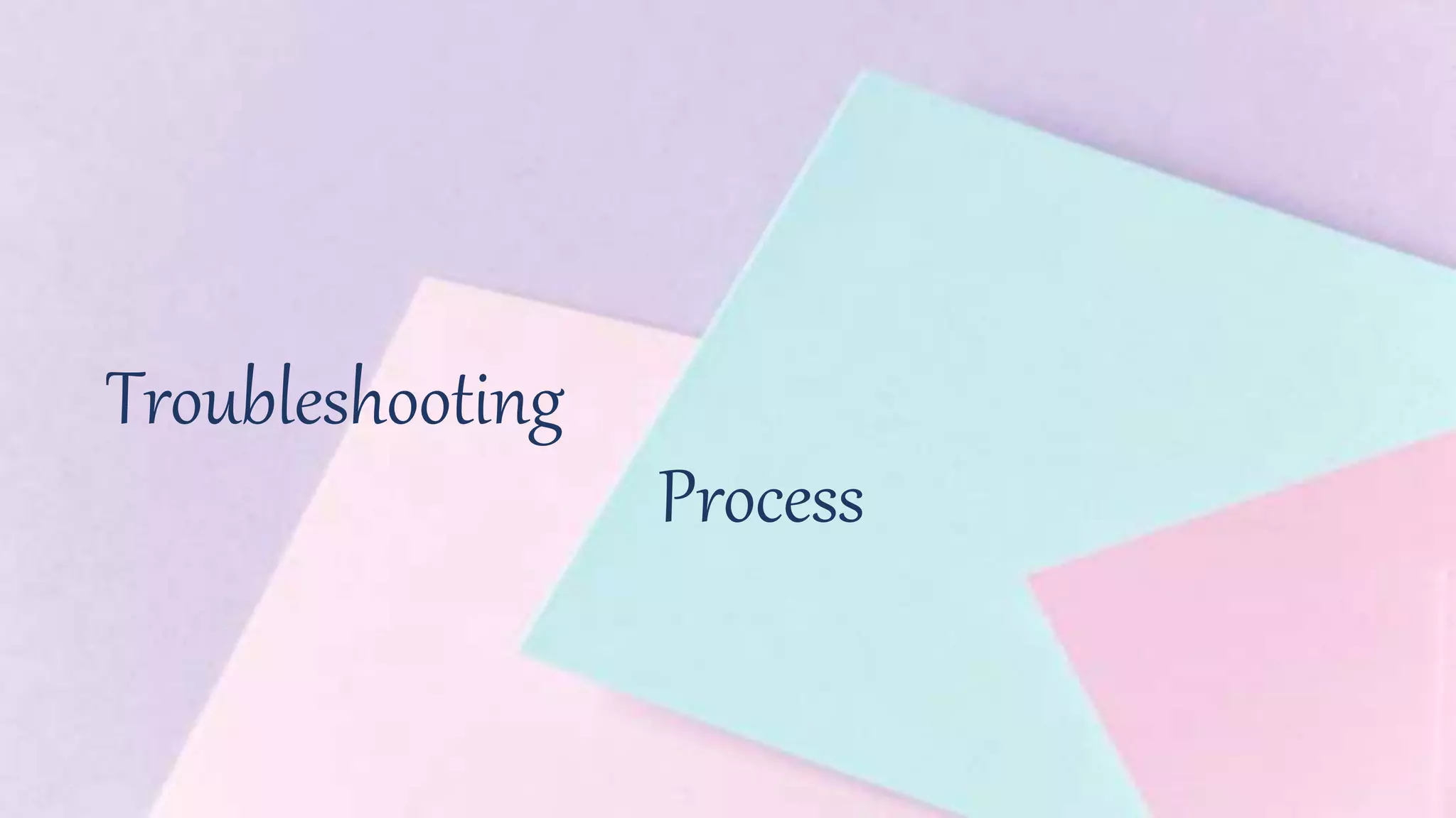 Troubleshooting
Process
 