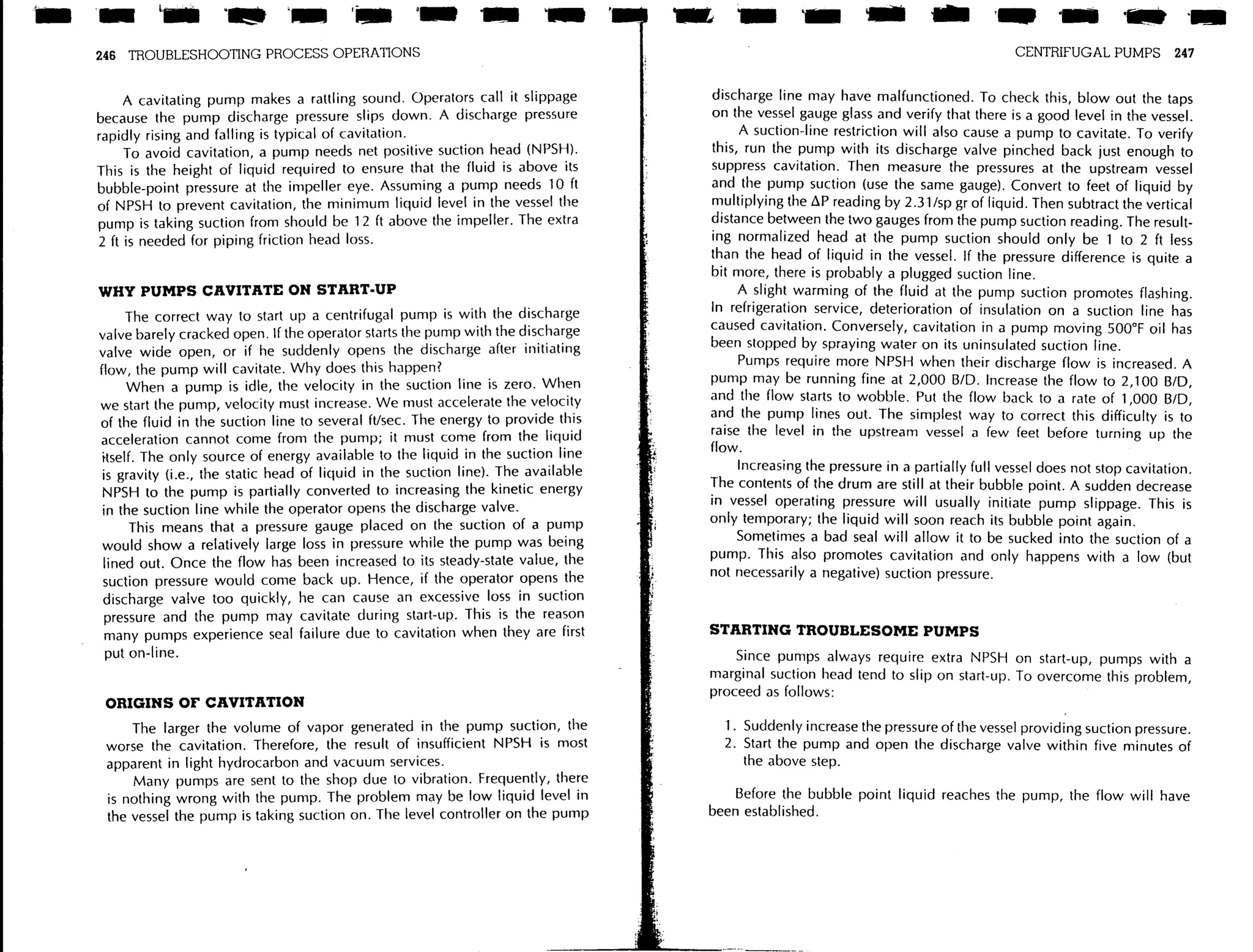 Troubleshooting process operations