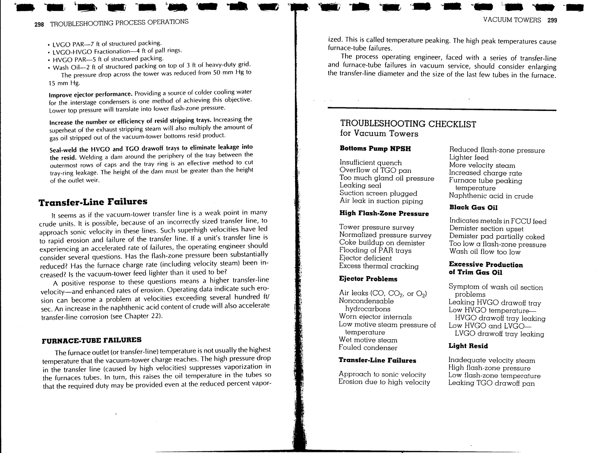 Troubleshooting process operations