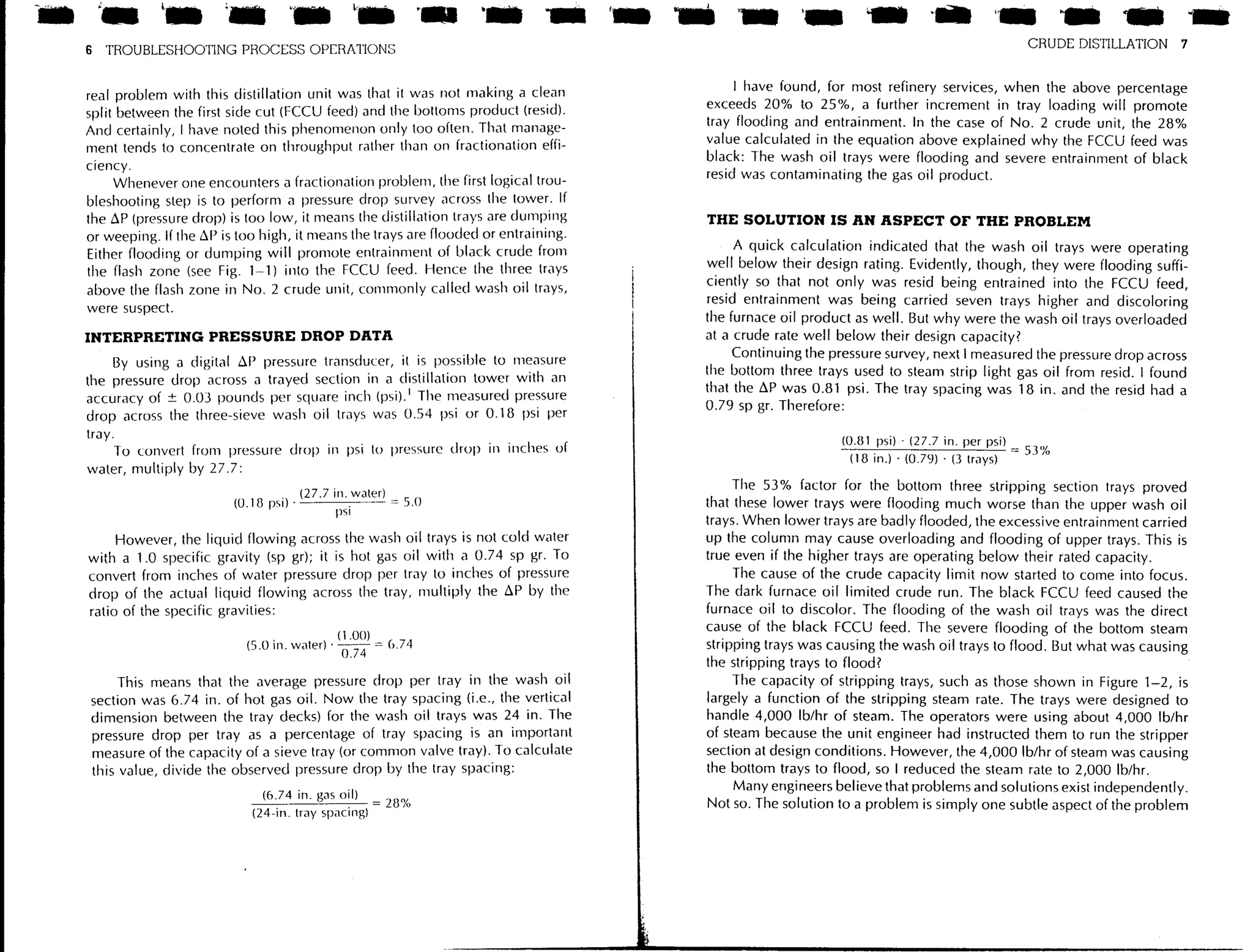 Troubleshooting process operations