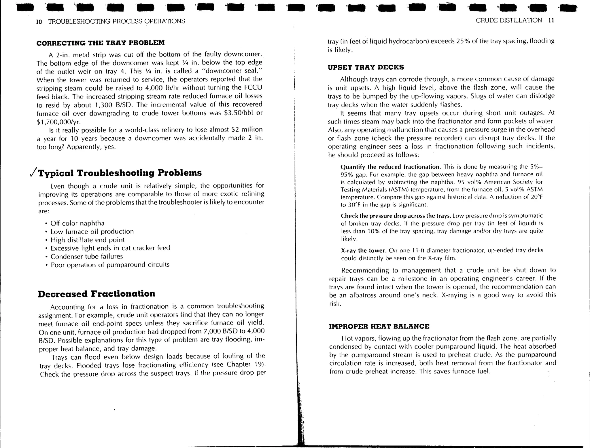 Troubleshooting process operations