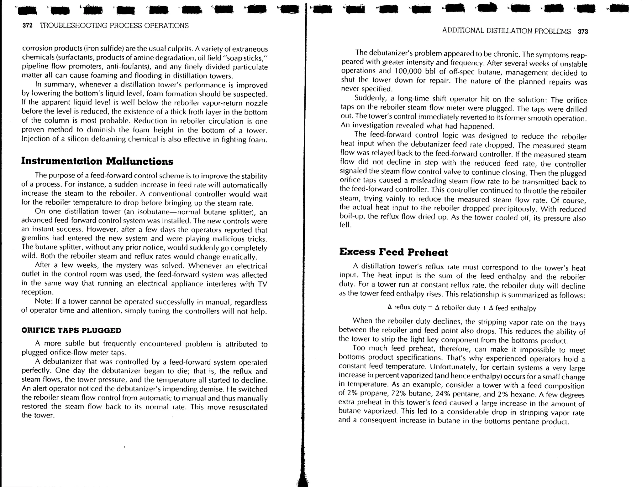 Troubleshooting process operations