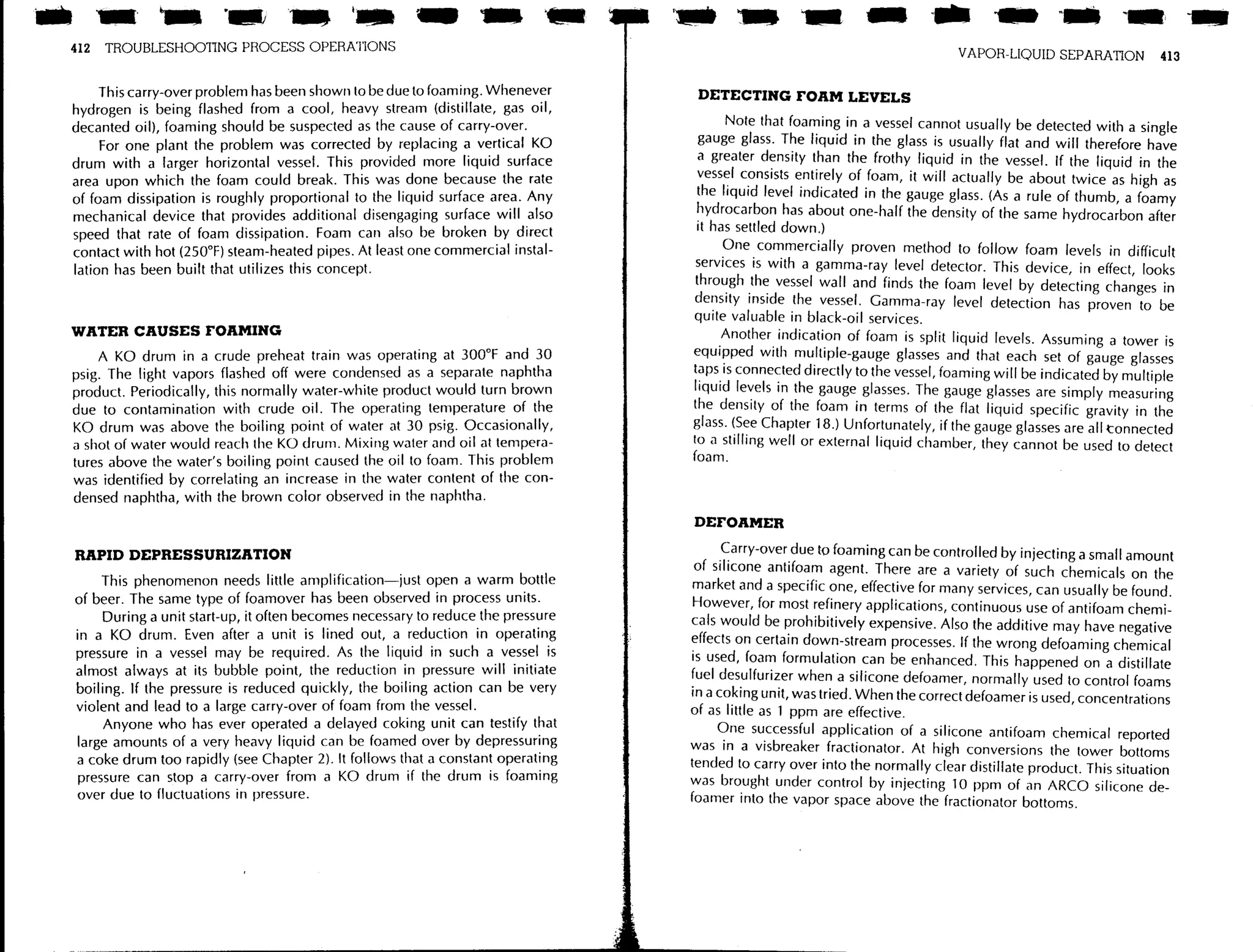 Troubleshooting process operations