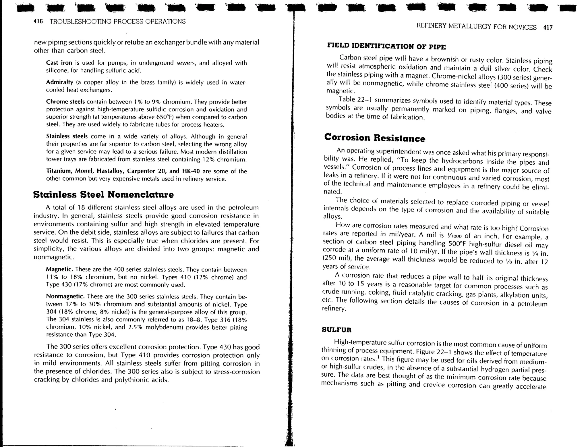 Troubleshooting process operations