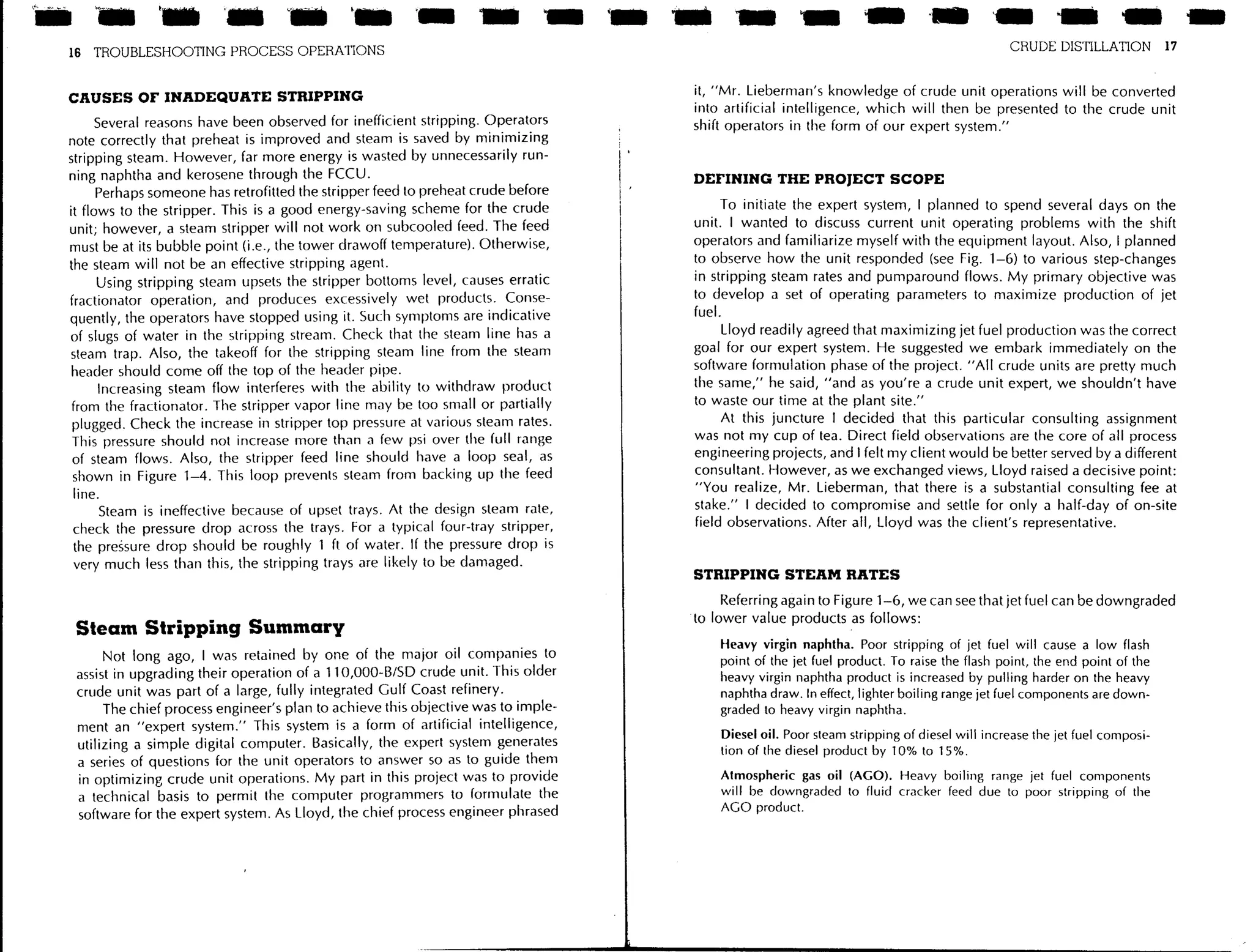 Troubleshooting process operations