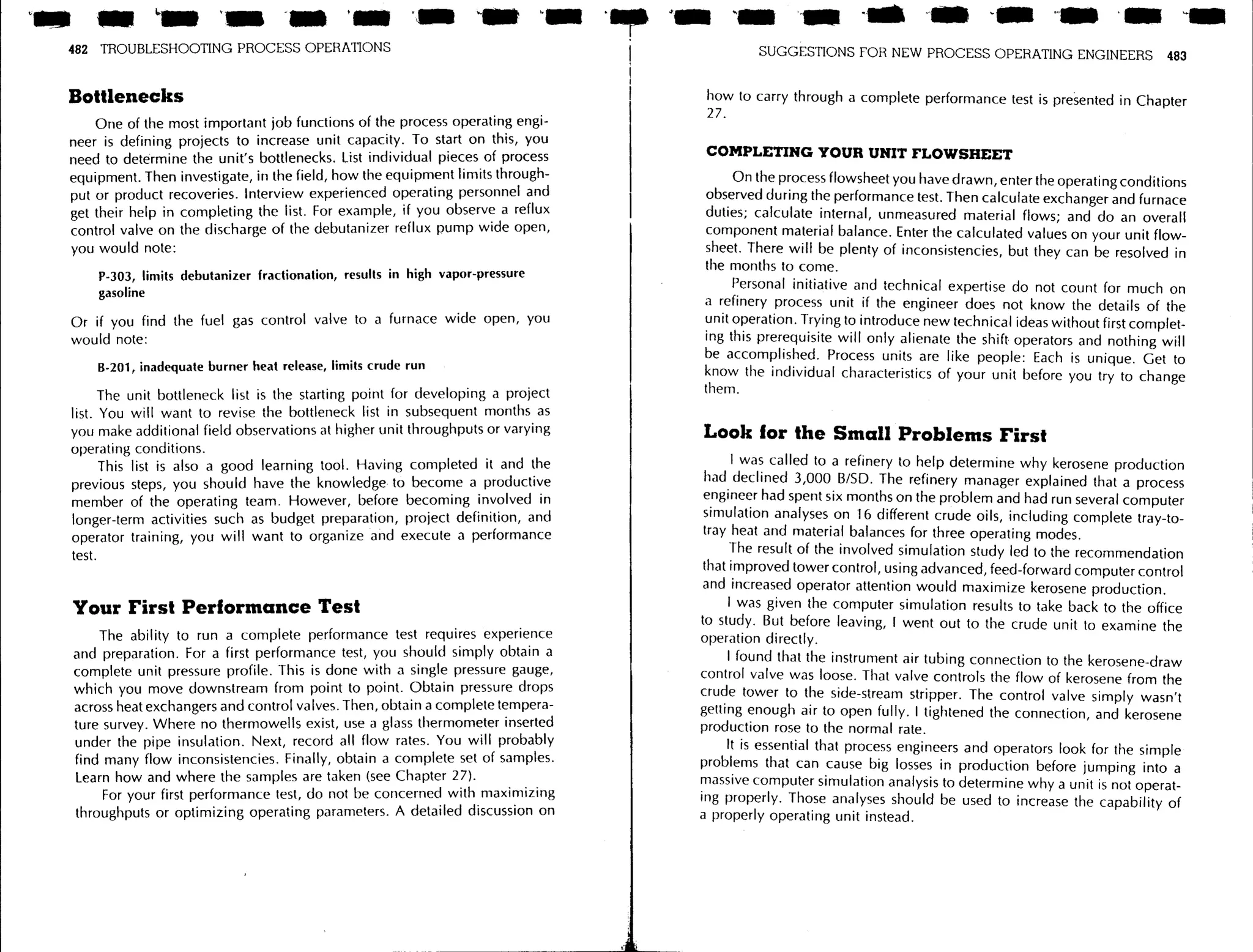 Troubleshooting process operations
