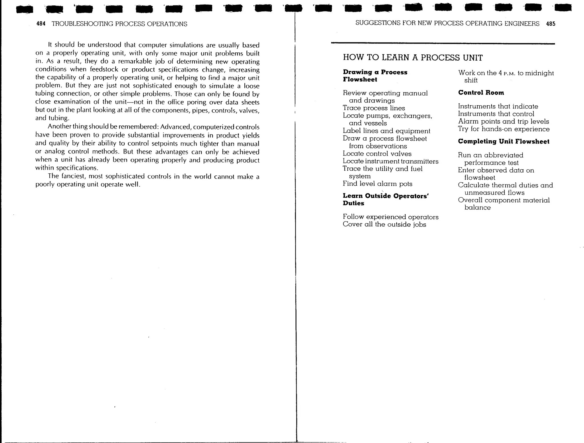 Troubleshooting process operations