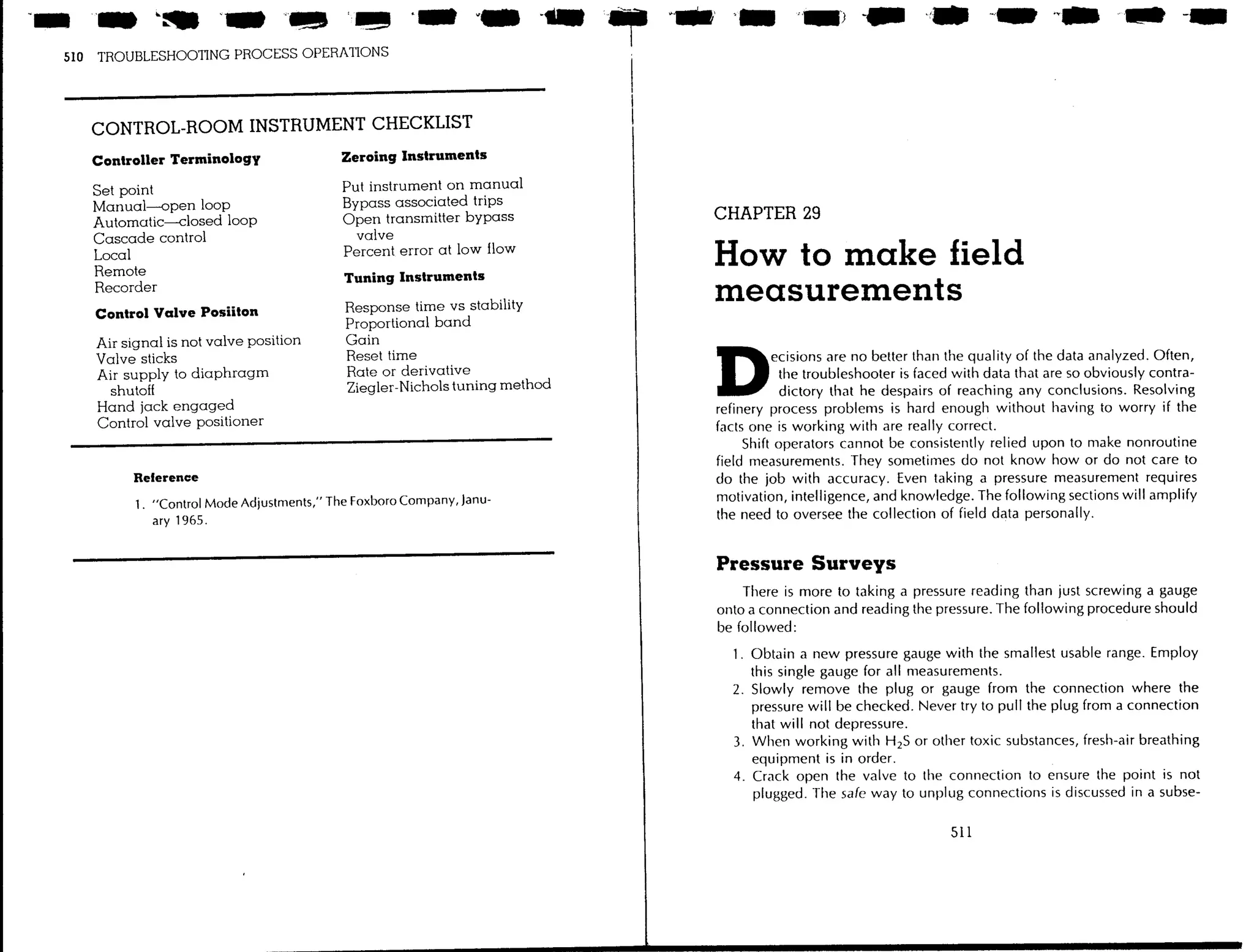 Troubleshooting process operations