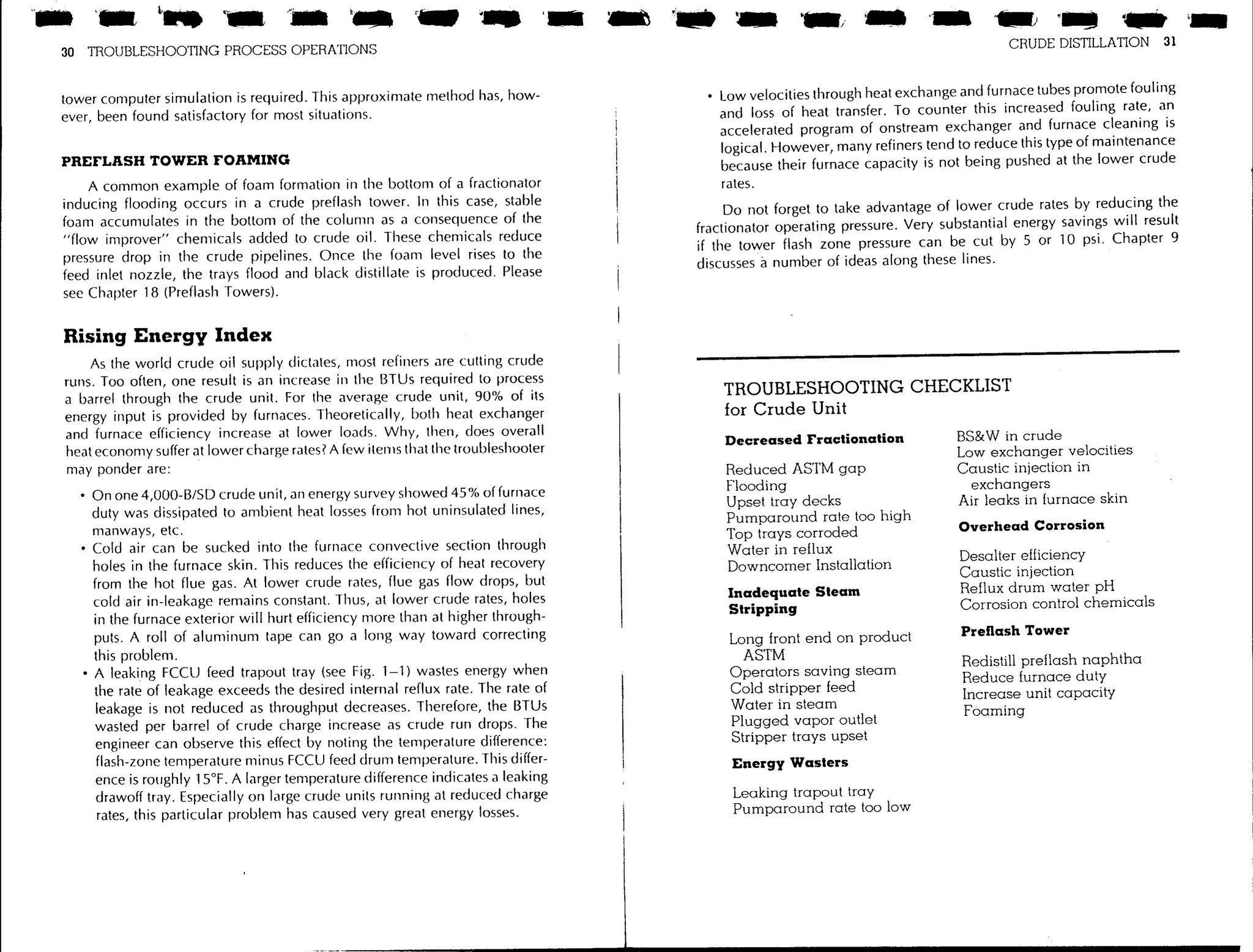 Troubleshooting process operations