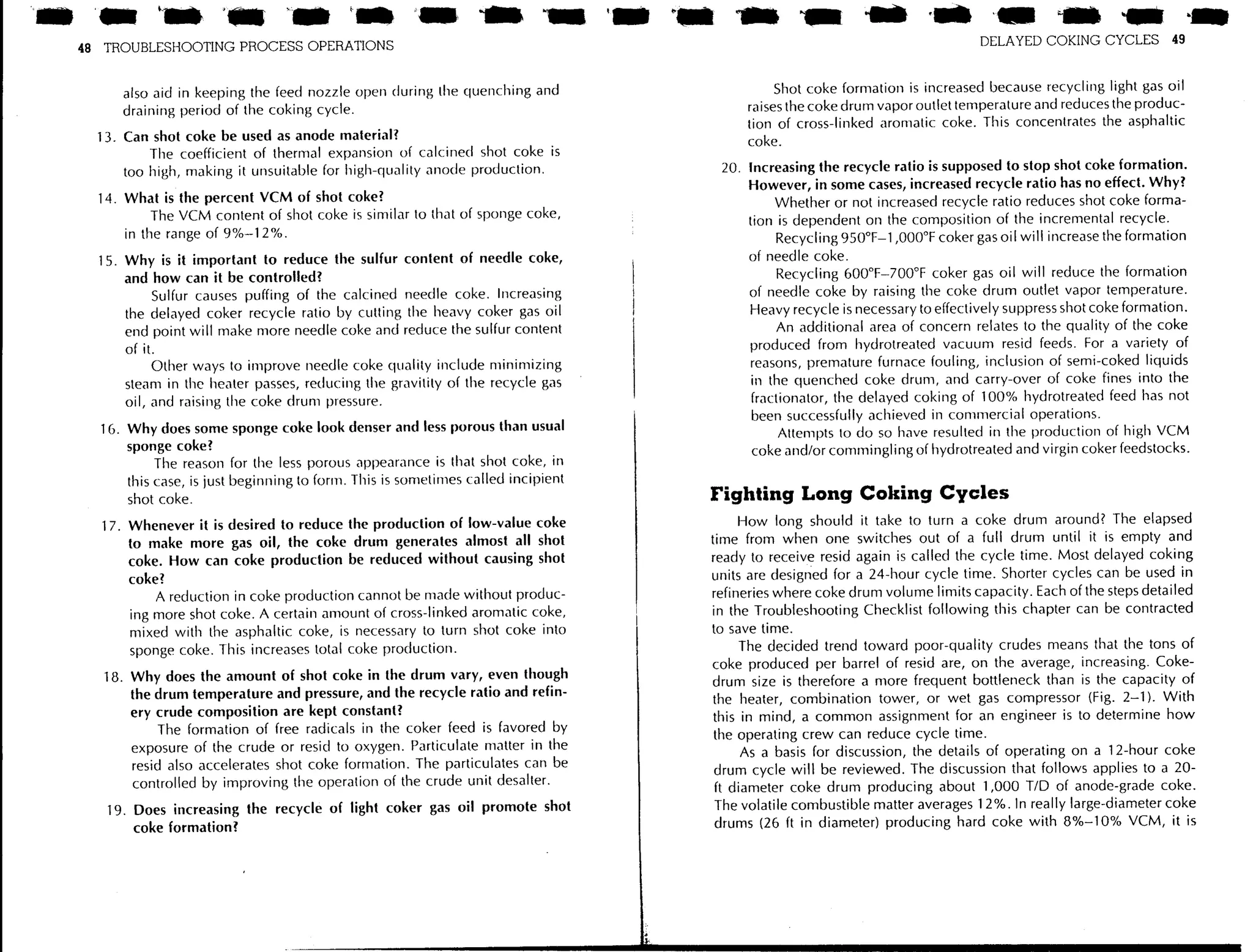 Troubleshooting process operations