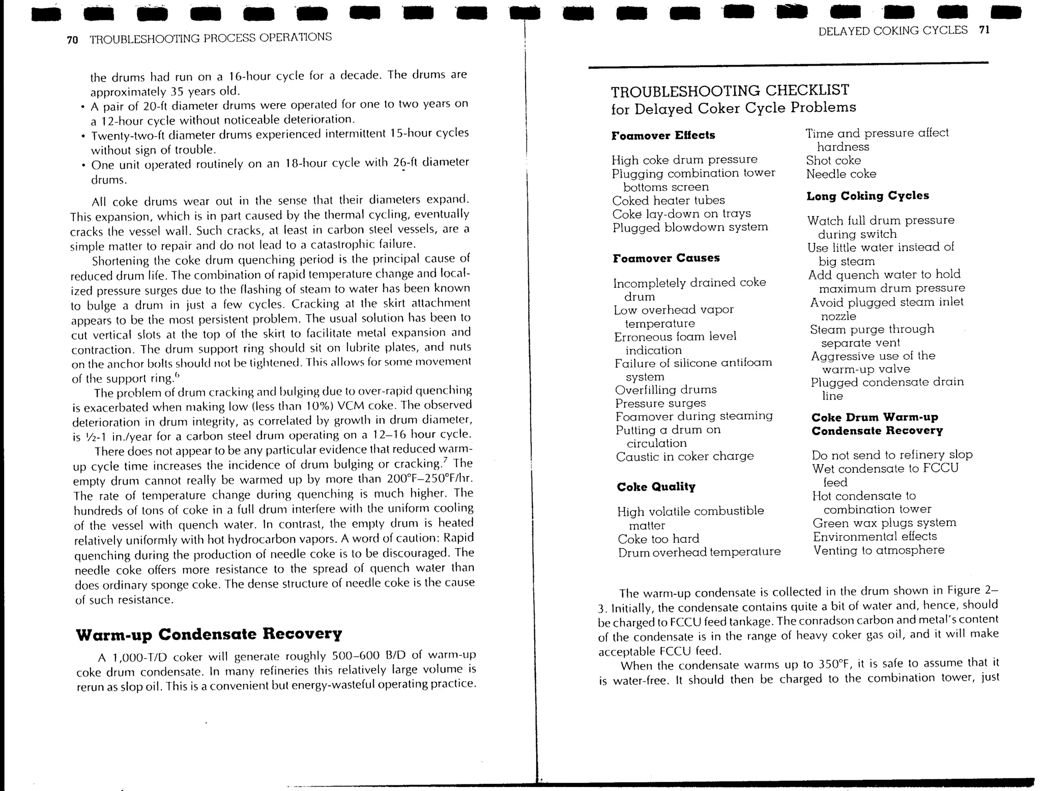 Troubleshooting process operations