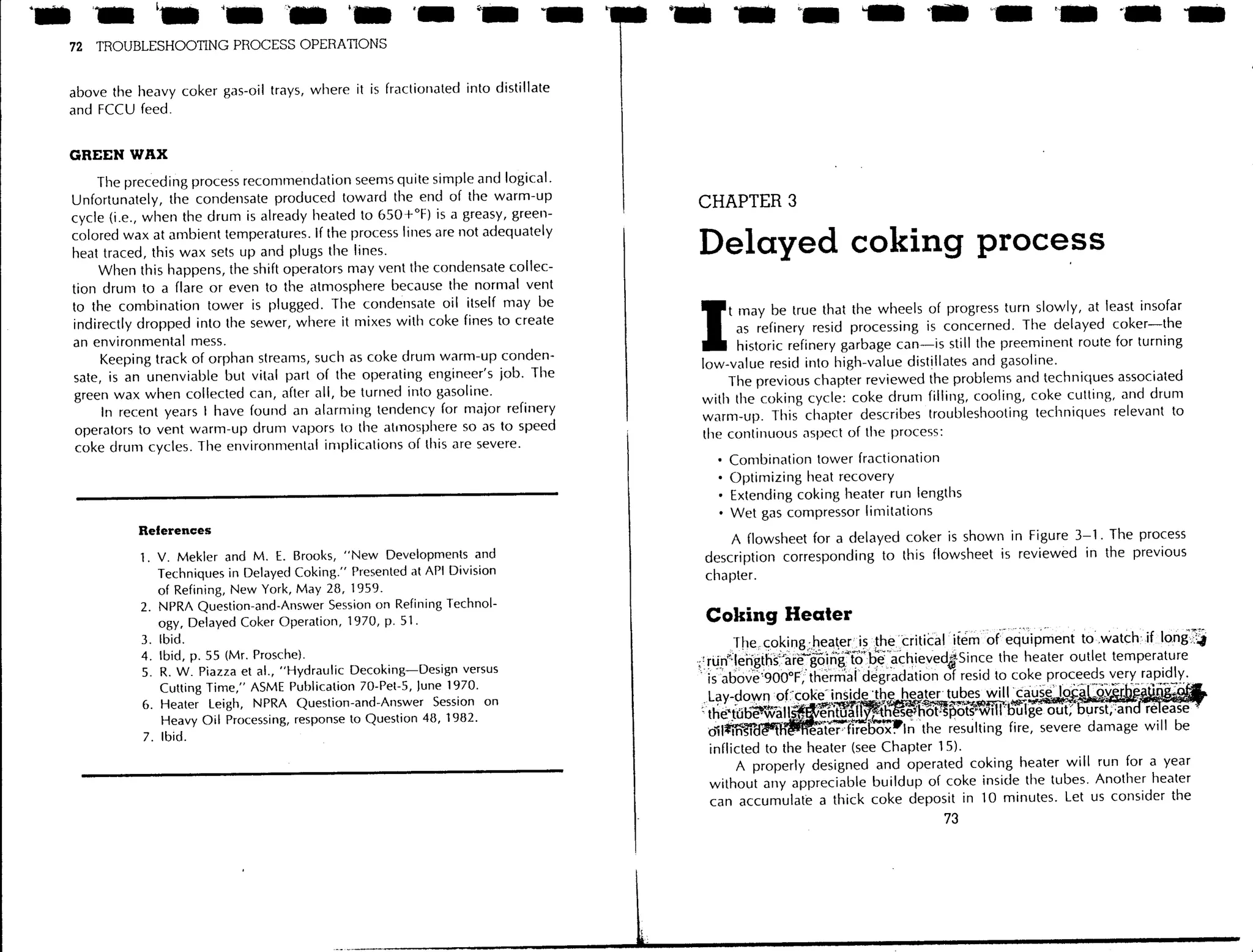 Troubleshooting process operations