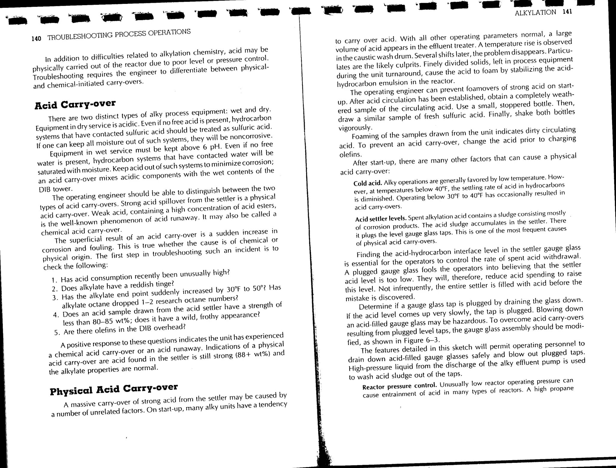 Troubleshooting process operations