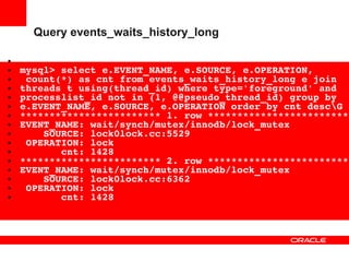 Performance Schema для отладки MySQL приложений | PDF