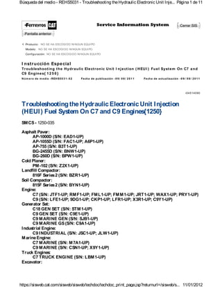Troubleshooting the hydraulic electronic unit injection (heui) fuel system on c7 and c9 engines{1250}