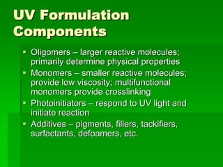 Uv Ink Formulation Problems Troubleshooting UV Curing Processes by Northwest Coatings Corp. | PDF