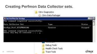 © 2013 Citrix
20
Creating Perfmon Data Collector sets.
 
