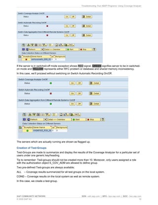 Troubleshooting Your ABAP Programs Using Coverage Analyzer | PDF