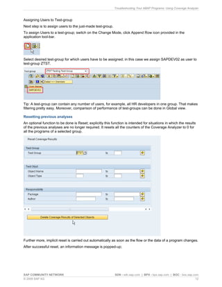 Troubleshooting Your ABAP Programs Using Coverage Analyzer | PDF