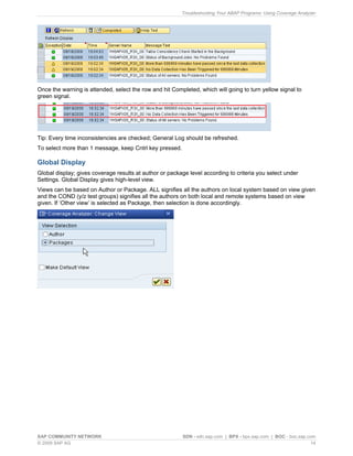 Troubleshooting Your ABAP Programs Using Coverage Analyzer | PDF