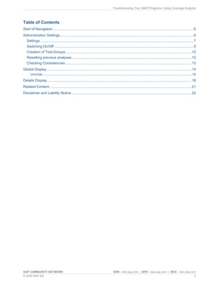 Troubleshooting Your ABAP Programs Using Coverage Analyzer | PDF