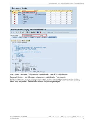 Troubleshooting Your ABAP Programs Using Coverage Analyzer | PDF