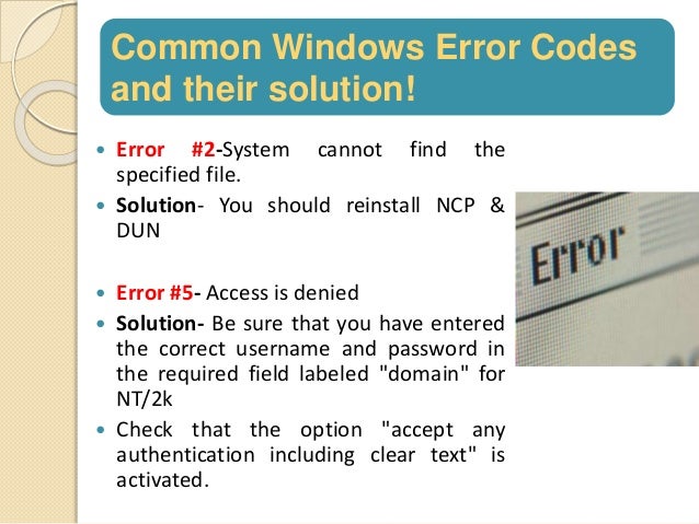Troubleshoot pc error codes!