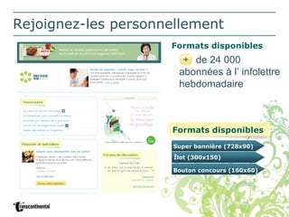 Rejoignez-les personnellement   de 24 000 abonnées à l’ infolettre hebdomadaire Formats disponibles Super bannière (728x90) Îlot (300x150) Bouton concours (160x60) Formats disponibles 