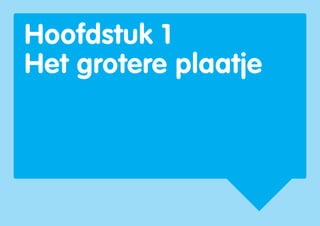Hoofdstuk 1
Het grotere plaatje
 