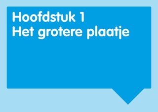 Hoofdstuk 1
Het grotere plaatje
 