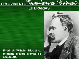 O MOVIMENTO PENDULAR DAS ESTÉTICAS LITERÁRIAS Friedrich Wilhelm Nietzsche, influente filósofo alemão do século XIX. 