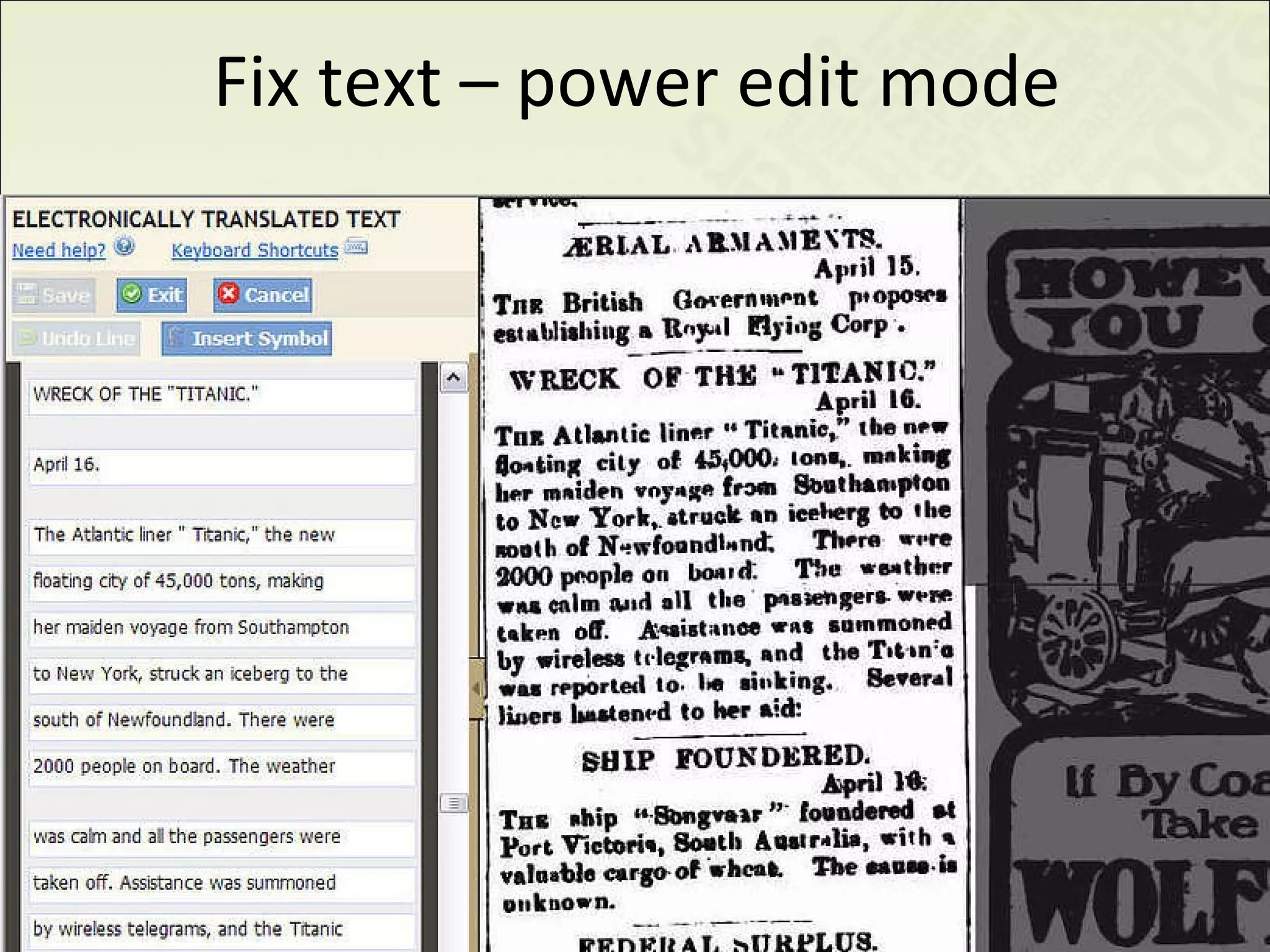 Fix text – power edit mode 
