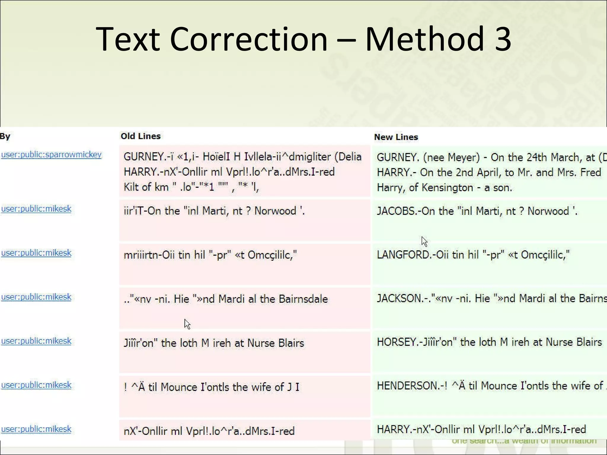 Text Correction – Method 3 