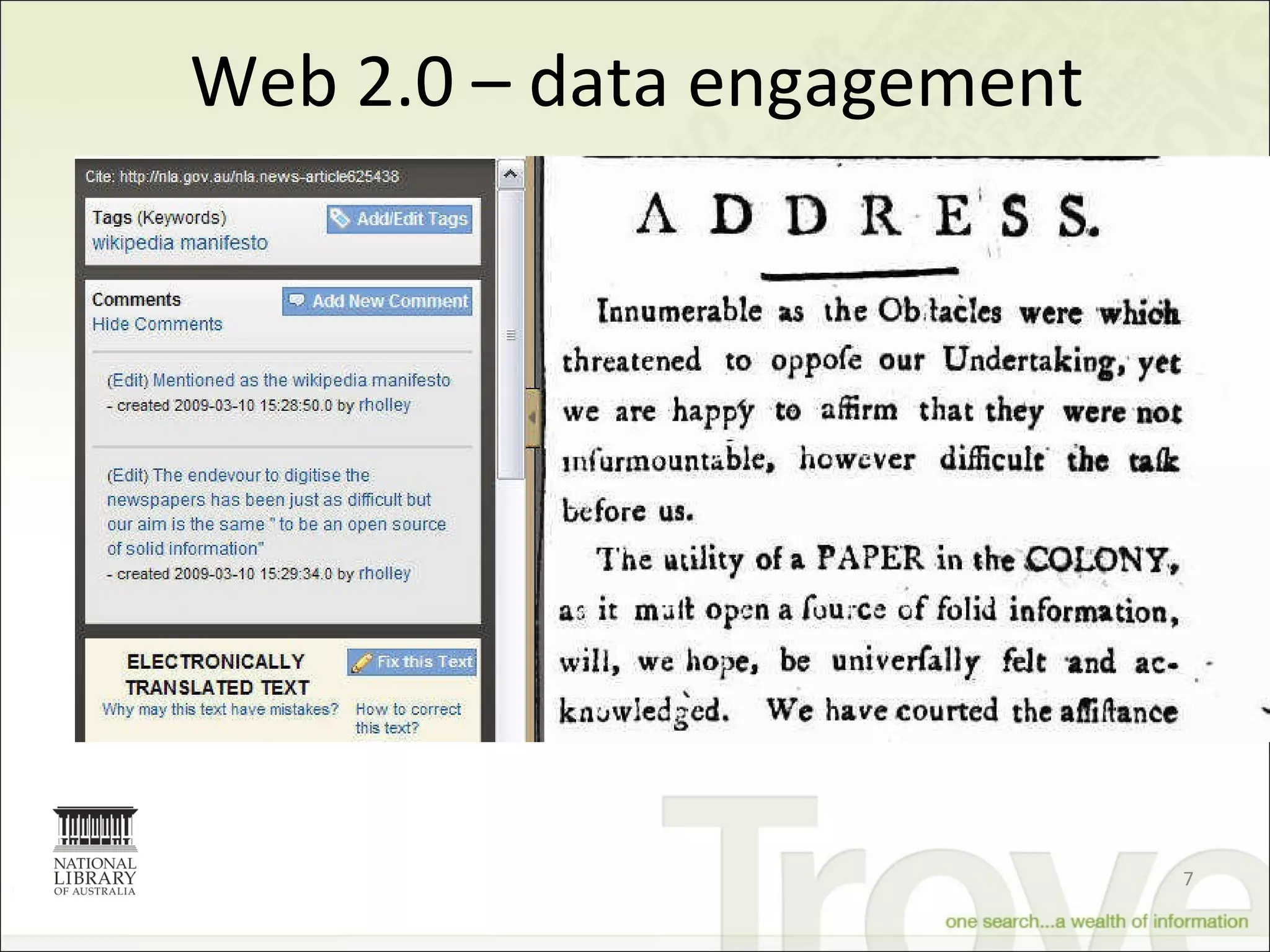 Web 2.0 – data engagement 