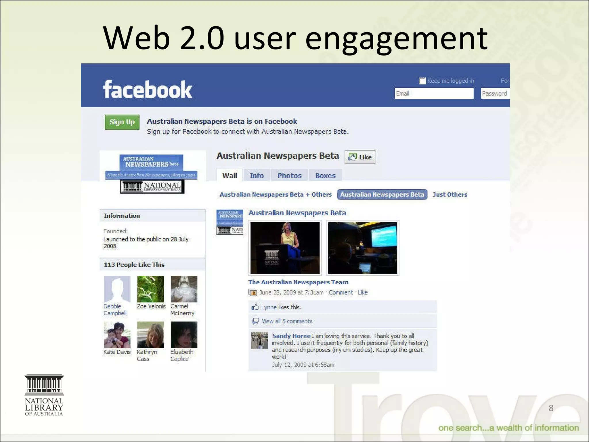 Web 2.0 user engagement 