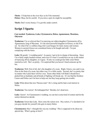 Troy-Scripts. THE TROJAN WAR A COLLECTION OF READER'S THEATER SCRIPT ...